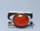 Sterling Silver Carnelian Modernist Ring