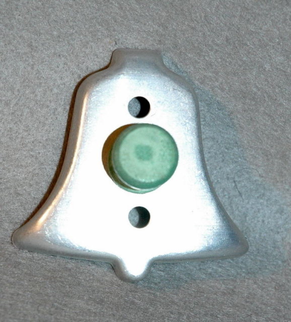 Vintage Bell Aluminum Cookie Cutter with Green Handle