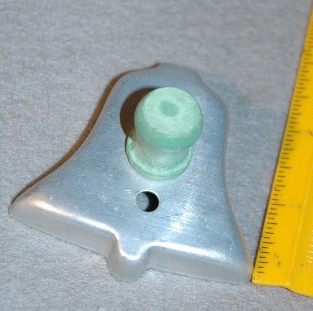 Vintage Bell Aluminum Cookie Cutter with Green Handle