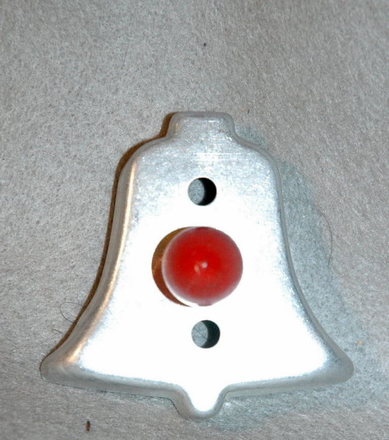 Vintage Bell Aluminum Cookie Cutter with RED Handle