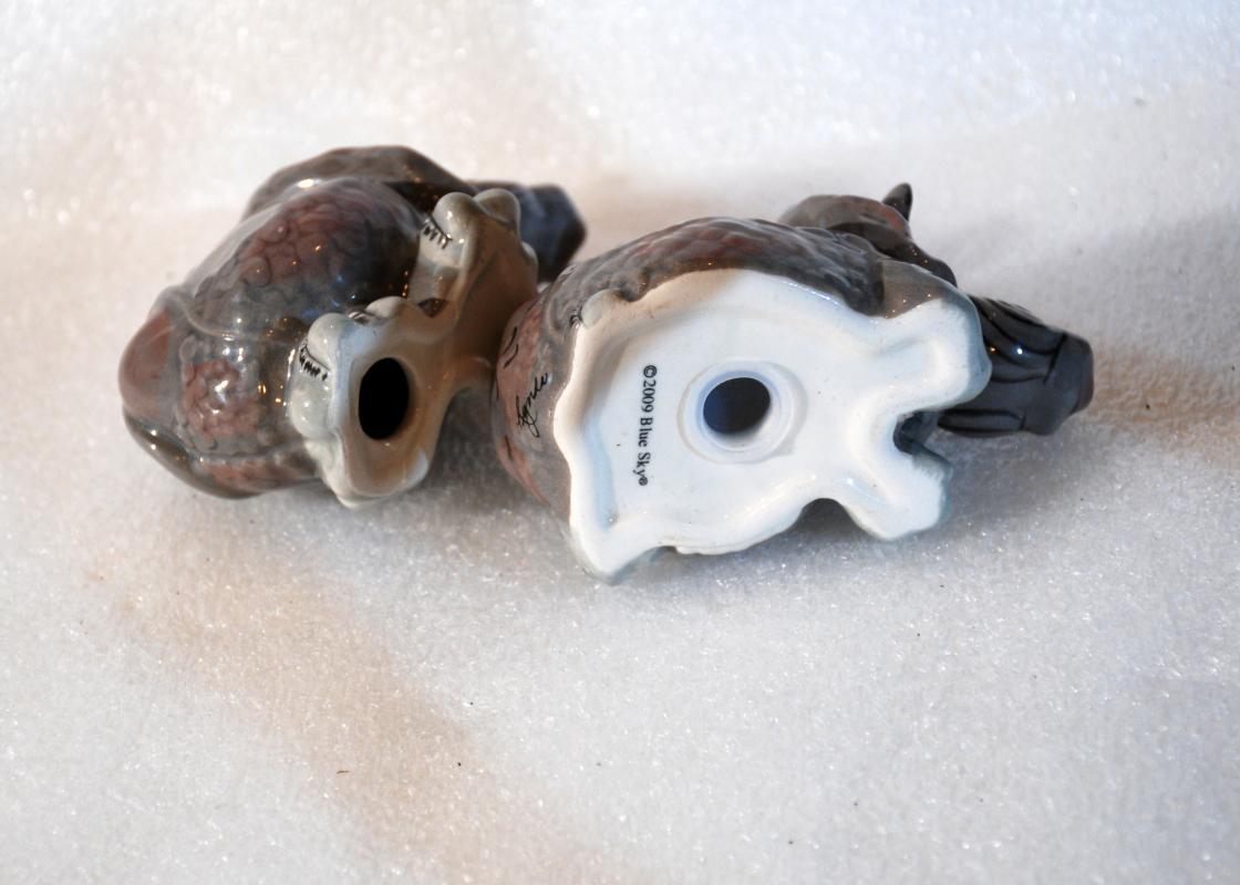 Novelty Rhino Rhinoceros Salt & Pepper Shakers Blue Sky Lynda Corneille
