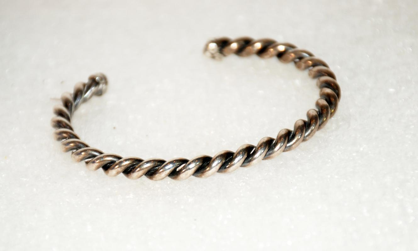 Native American Sterling Silver Twisted Cuff Bracelet, 18g