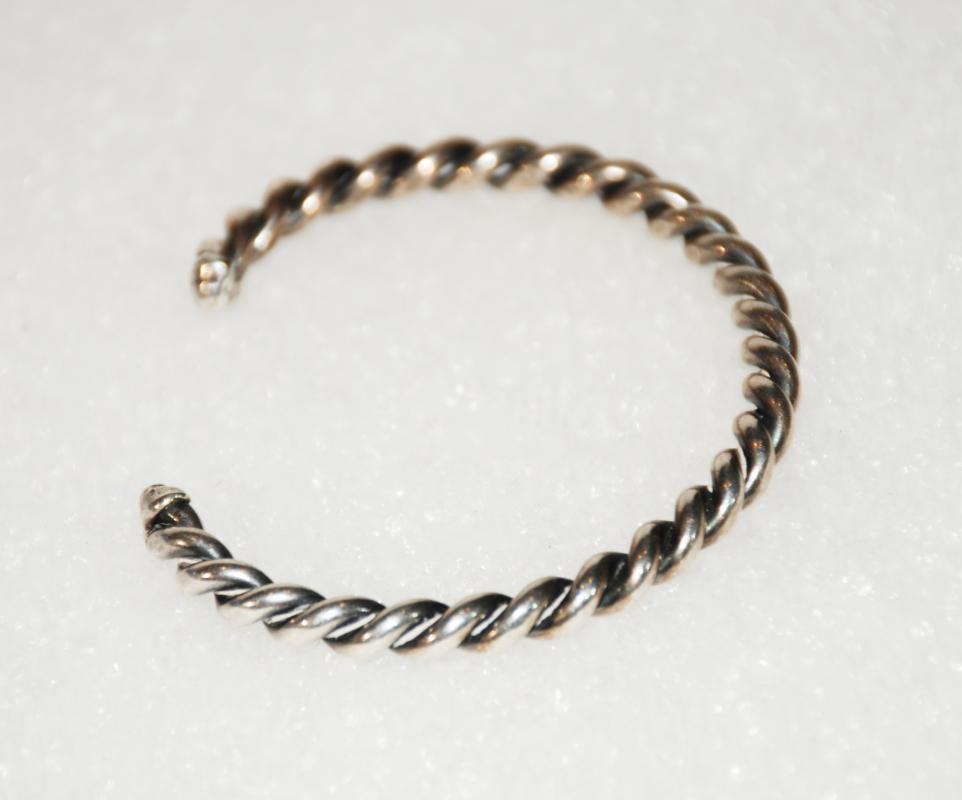 Native American Sterling Silver Twisted Cuff Bracelet, 18g