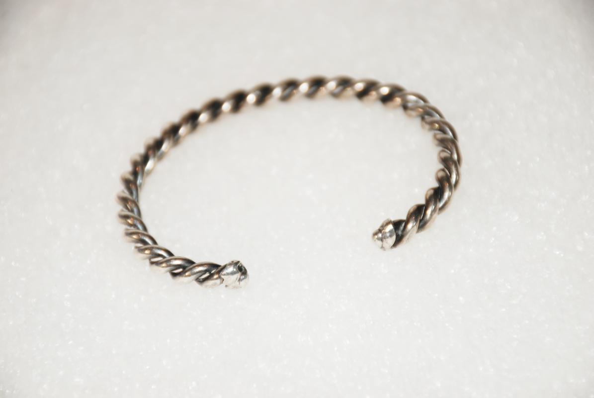 Native American Sterling Silver Twisted Cuff Bracelet, 18g