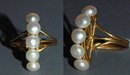 14K Gold MOD High Crest Freshwater Pearl Ring size 7 * REDUCED PRICE !**