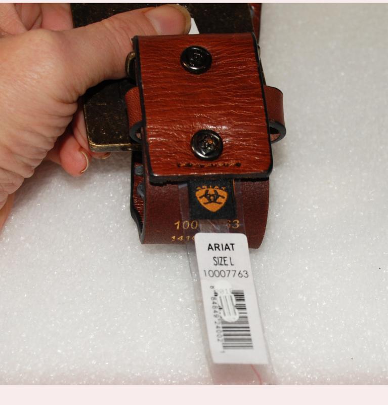 Ariat Studded Leather Belt, Teutonic Crosses with Matching Buckle New, Never Worn 46