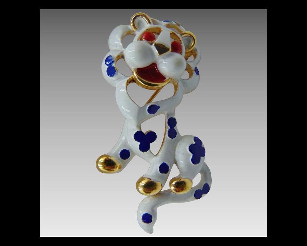 Trifari Precious Pets Lion Brooch Signed 1968 Rare