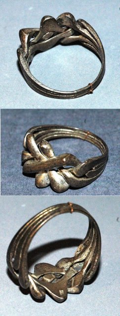 Vint. 800 silver Puzzle Ring with Booklet