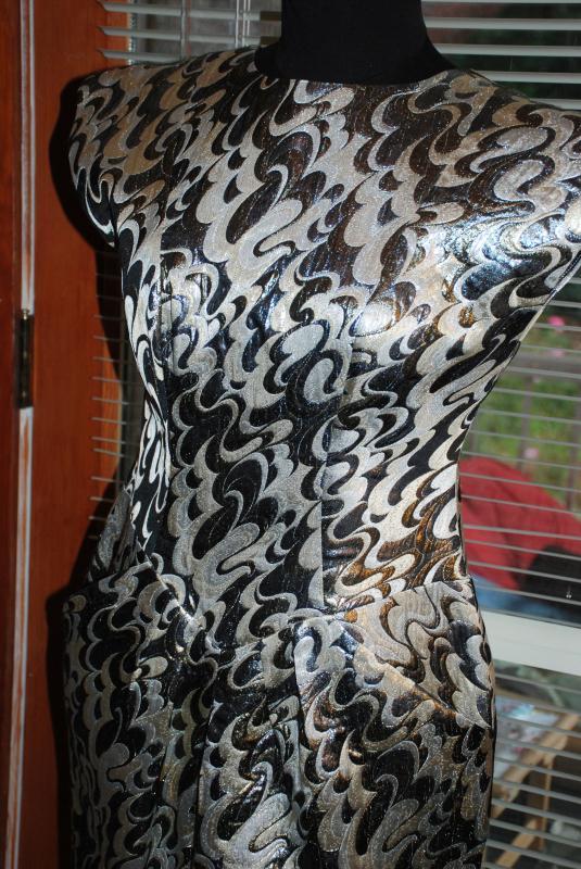 Vintage Lame Disco Party Dress Gold Silver, with pockets sz Large