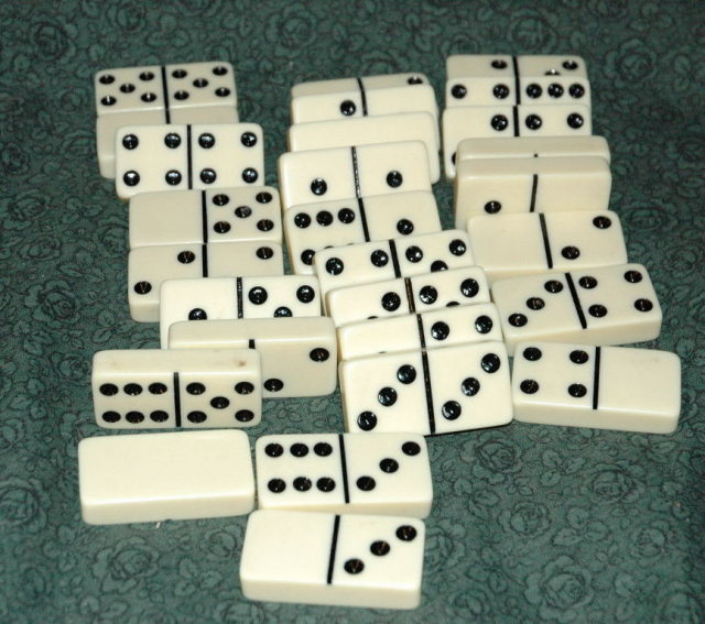 28 Vintage Glass Dominoes