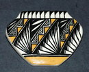 Hand painted Ceramic Acoma Pottery Pin -signed Southwest Native American Art