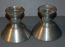 Vintage Mustad Norway Pewter Candlesticks