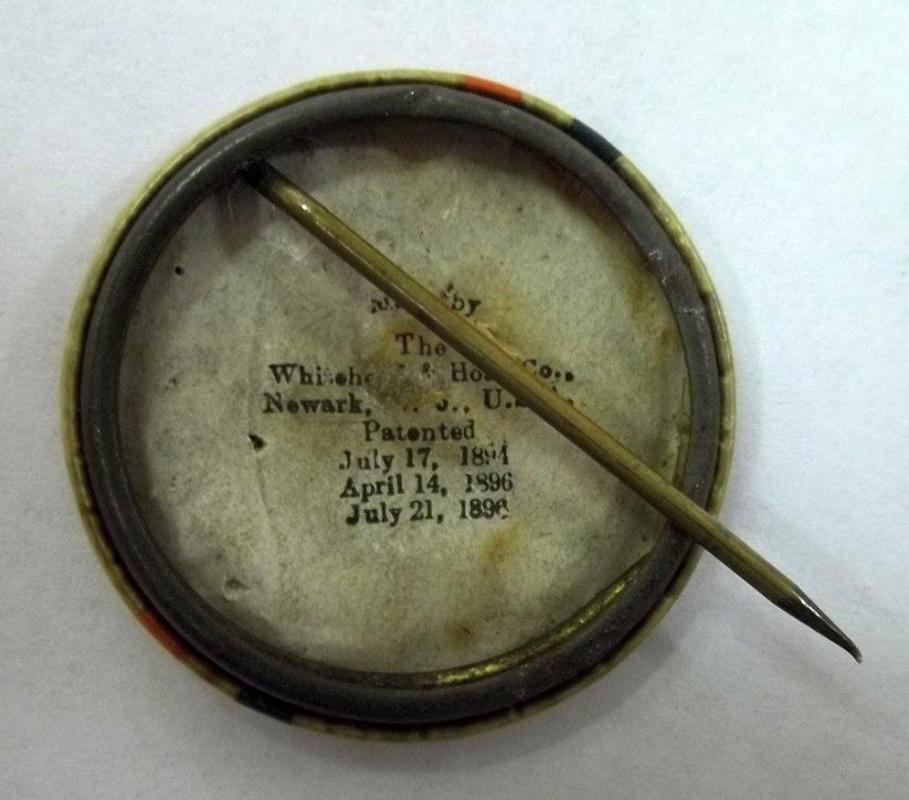1900 Roosevelt's Rough Riders Reunion-Oklahoma City July 1-2-3-4 CELLULOID Pin Back Button with Whitehead & Hoag back paper!