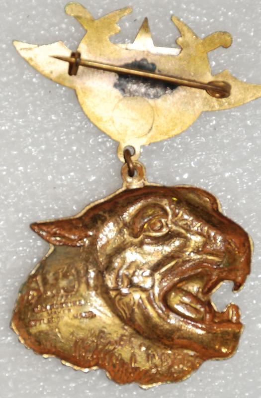RARE SHRINERS INDIA NEW STATE OKLAHOMA TEMPLE ? A GENTLE CALL FROM INDIA PIN Brass Tiger