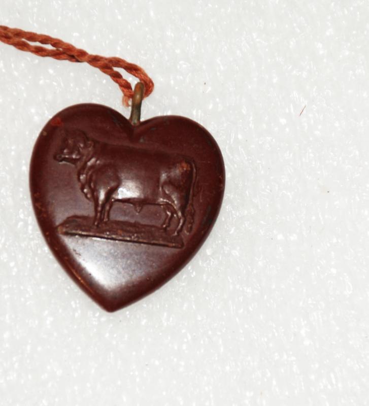 Bakelite heart-shaped advertising charm / FOB, Swift and Company (Stockyards) early 1900's