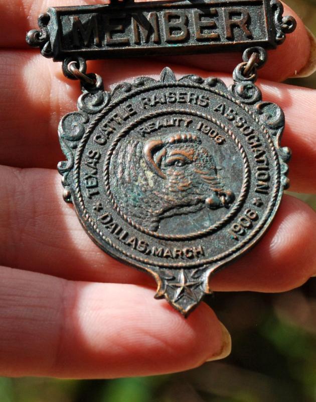 RARE DALLAS MARCH 1906 MEMBER TEXAS CATTLE RAISERS ASSOCIATION CONVENTION BADGE