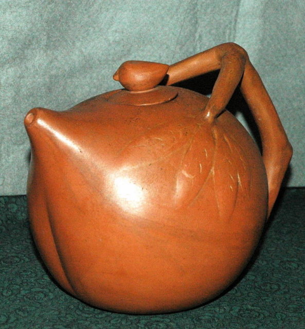 Unusual Handcrafted Clay Teapot Terra-cotta ** PRICE REDUCED! **