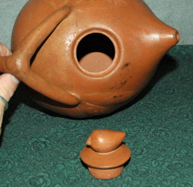 Unusual Handcrafted Clay Teapot Terra-cotta ** PRICE REDUCED! **