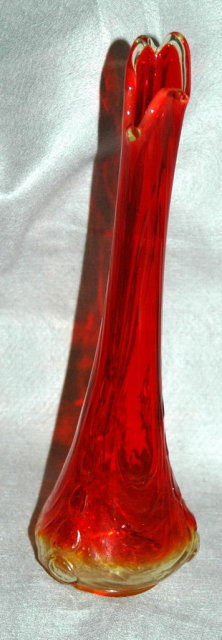 Vintage Amberina Glass Bud Vase