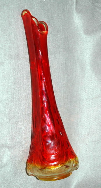 Vintage Amberina Glass Bud Vase