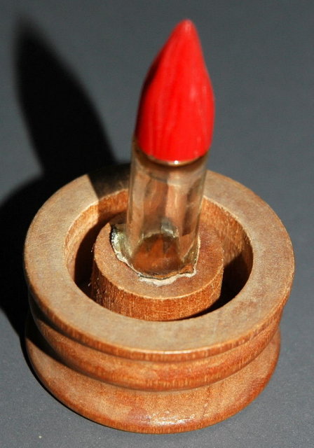 Oil Lamp Perfume Bottle w/ red plastic flame **PRICE REDUCTION**!