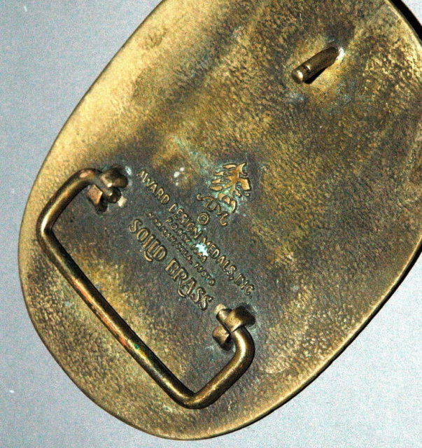 Vintage Solid Brass Belt Buckle - ADM / Olkahoma