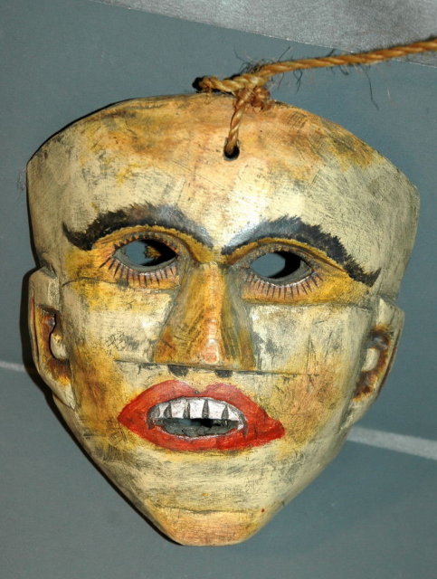 Vintage Guatemalan Hand Carved Wood Mask
