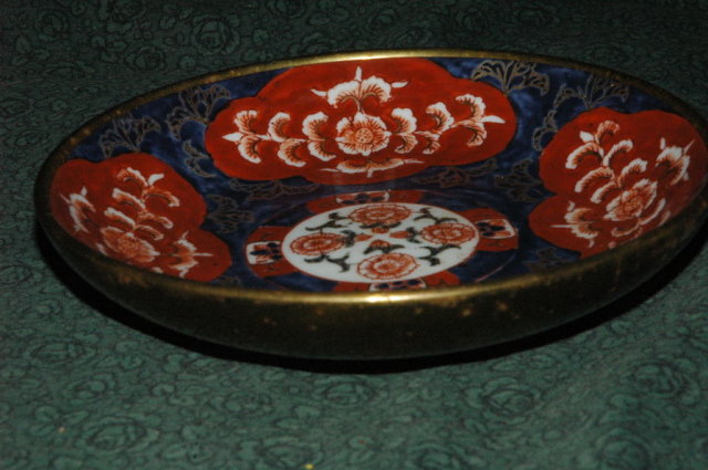 Japanese Porcelain & Brass Horchow Collection Plate