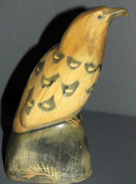 Bird Carved From Horn 6 1/2