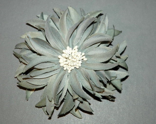Large hand crafted velvet flower pin brooch