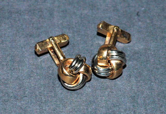 Gold & Silver Cuff Links by Swank