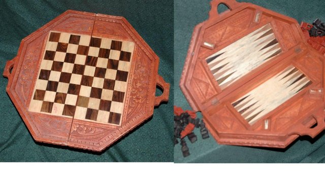 Handcarved Folding Chess Table from Bali ** PRICE REDUCED! **