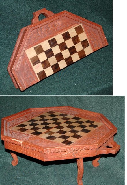 Handcarved Folding Chess Table from Bali ** PRICE REDUCED! **