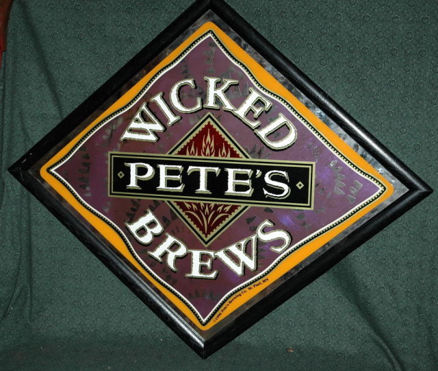 Rare Pete's Wicked Brews Beer Bar Mirror Sign **PRICE REDUCED!*