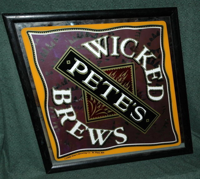 Rare Pete's Wicked Brews Beer Bar Mirror Sign **PRICE REDUCED!*