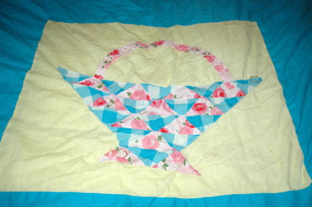 Unfinished Patch work Applique Basket Quilt