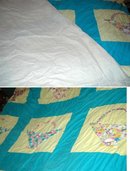 Unfinished Patch work Applique Basket Quilt