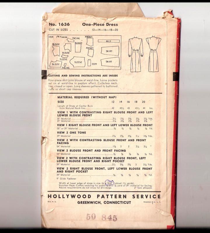 Vintage 60's Dress Pattern - McCalls 5671vMisses' Double Breasted Dress in Two Variations - SZ 13