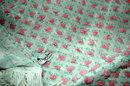 VINTAGE WHITE WITH PINK ROSES CHENILLE BEDSPREAD