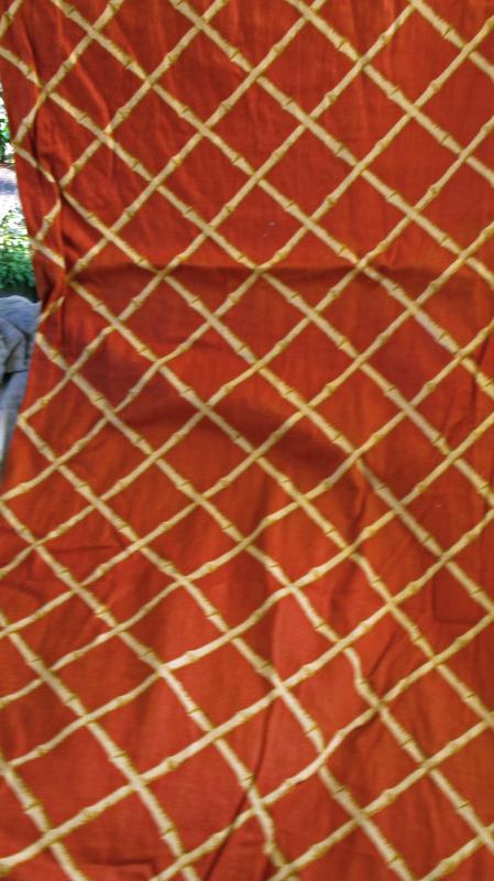 Mid-Century Cohama Vat Screen Print Decorator Fabric Pomp Ano Bamboo Over 4 yards x 54