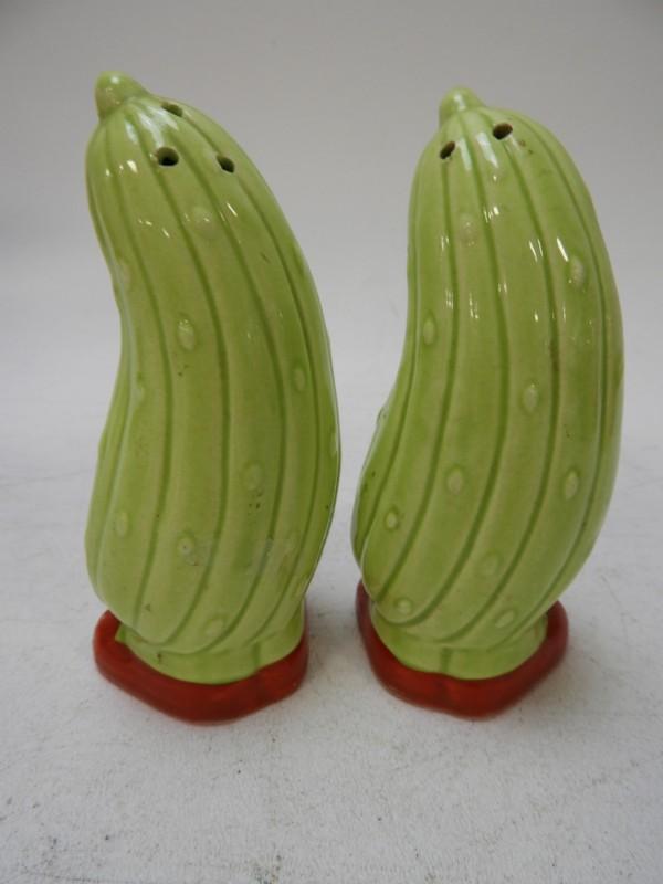 Anthropomorphic Pickles Salt & Pepper Shakers, Vintage Japan