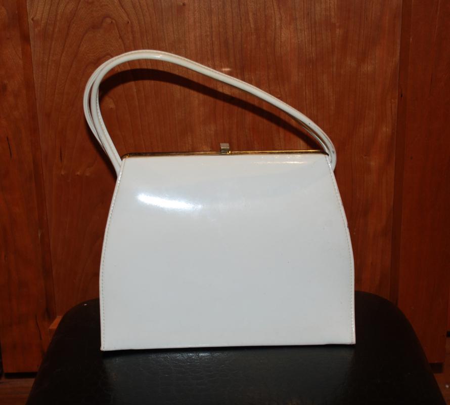Theodor California Vintage Purse White Vinyl Hand bag Kelly Purse