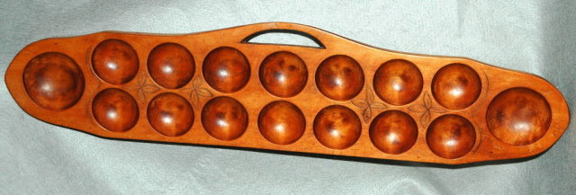 Hand Carved African Oware Game Board