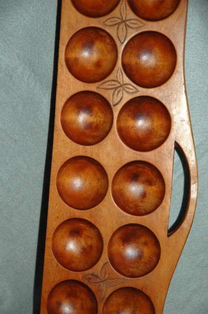 Hand Carved African Oware Game Board