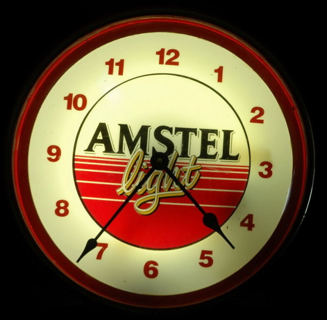 Amstel Lighted Beer Sign Clock -Vintage **PRICE REDUCED**!!