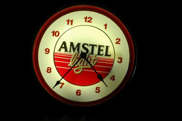 Amstel Lighted Beer Sign Clock -Vintage **PRICE REDUCED**!!