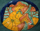 Old Mexican Folk Art Talavara Platter, signed
