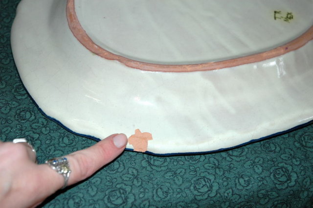 Old Mexican Folk Art Talavara Platter, signed