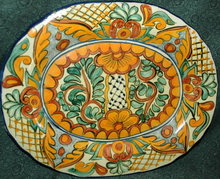 Lovely Old Mexican Oval Talavara Platter-