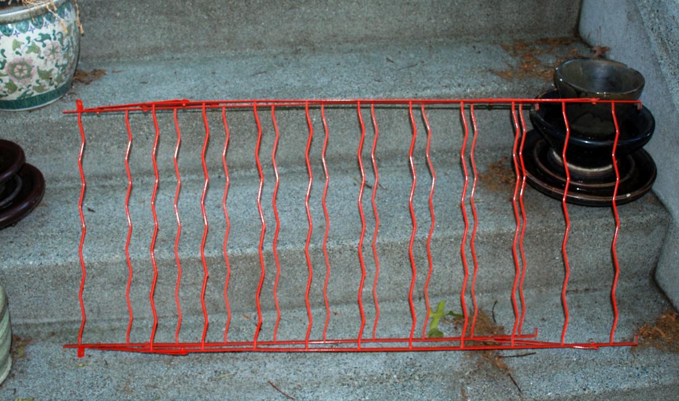 French Wine Rack by Rigidex, Mid-Century Red Metal Folding Floor Standing or Wall Mount